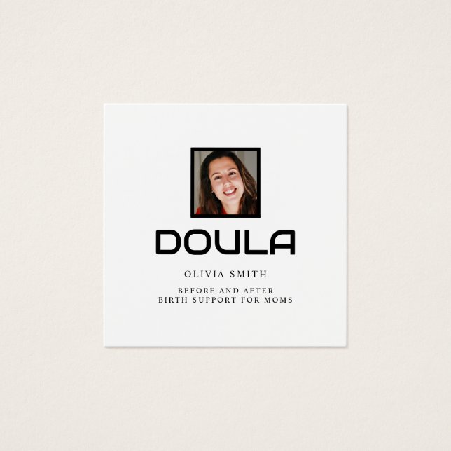 Profesionell Doula Foto Namn Identitetsdesign Fyrkantigt Visitkort (Framsida)