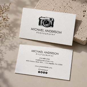 Profesionell Fotograf kamera logotyp Fotografi  Visitkort