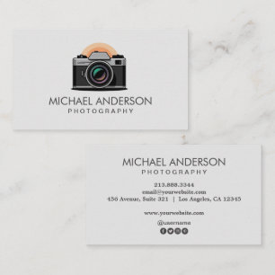 Profesionell Fotograf kamera logotyp Fotografi  Visitkort