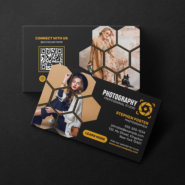 Profesionell Fotograf QR-kod Fotografi Visitkort (Skapare uppladdad)