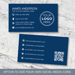 Profesionell logotyp Sociala medier QR-kod Marinbl Visitkort