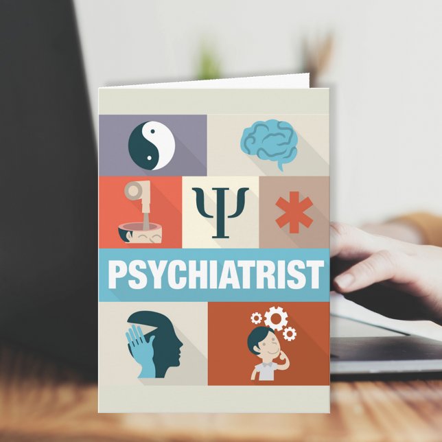 Profesionell psykiater ikonisk design kort (Skapare uppladdad)