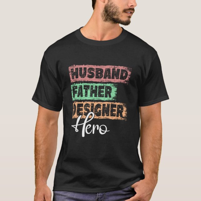 Profession dad hero father Designer T Shirt (Framsida)