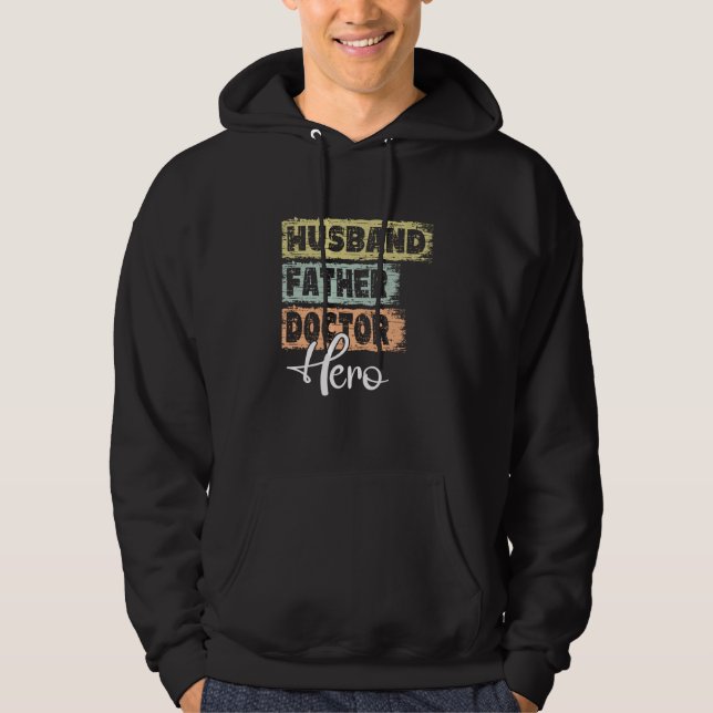 Profession dad hero father Doctor  1 Hoodie (Framsida)