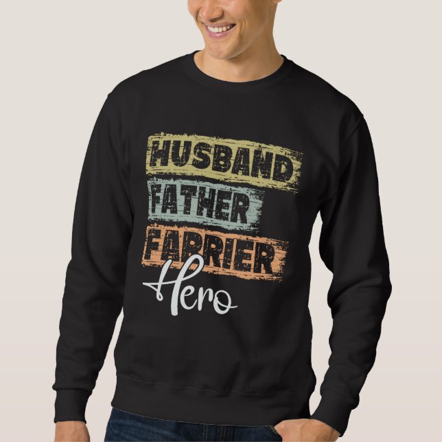 Profession dad hero father Farrier Lång Ärmad Tröja (Framsida)