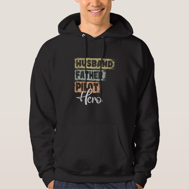 Profession dad hero father Pilot  1 Hoodie (Framsida)