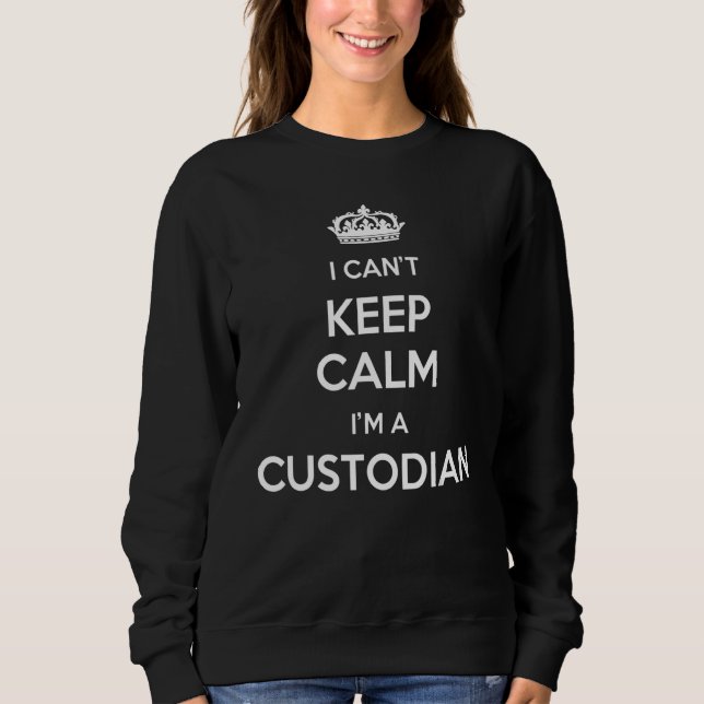 Profession - I Can't Keep Calm I'm A Custodian T Shirt (Framsida)