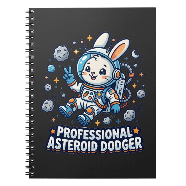 Professional Asteroid Dodger Bunny Anteckningsbok (Framsidan)