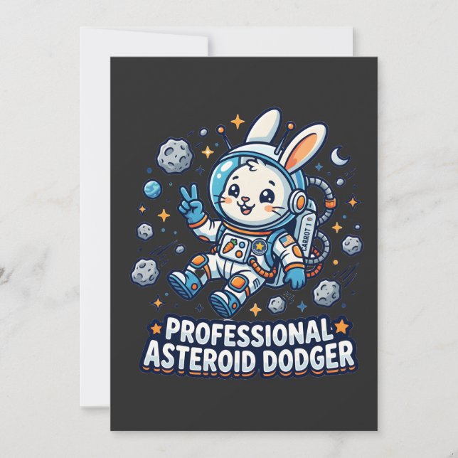 Professional Asteroid Dodger Bunny Inbjudningar (Framsida)