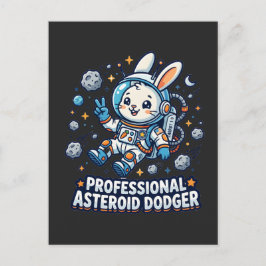 Professional Asteroid Dodger Bunny Vykort