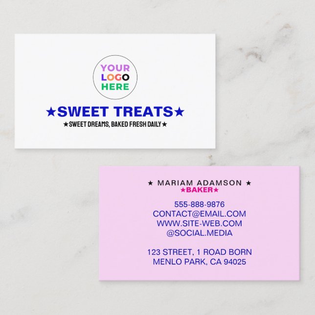 Professional Bakery Logo Company & Brand Slogan Visitkort (Fram/baksida)