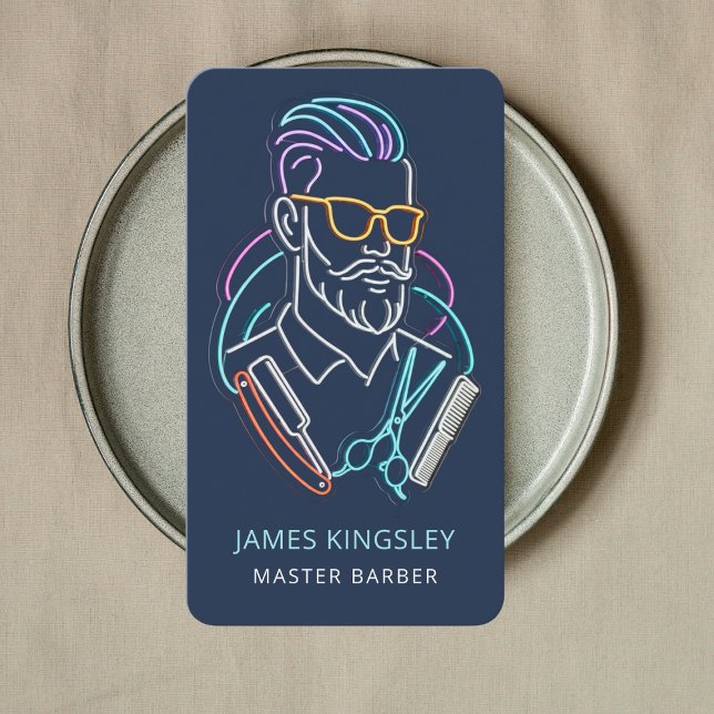 Professional Barber Haircut Shave Grooming Stylish Visitkort (Skapare uppladdad)