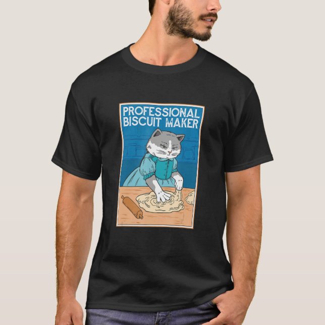 Professional Biscuit Maker Cat  Baker T Shirt (Framsida)