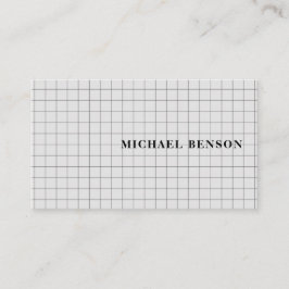 Professional Black Gray Grid Stylish Visitkort