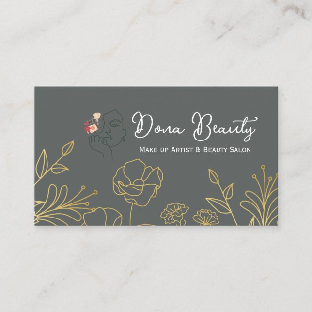 Professional Bridal Makeup Artist Business Card Visitkort (Framsida)