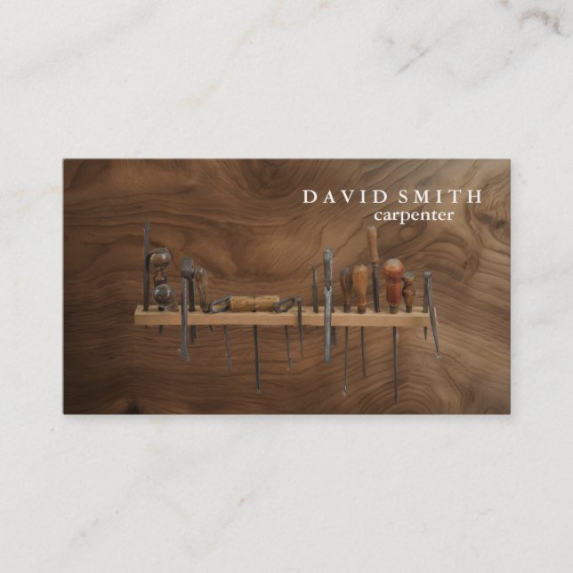 Professional Builder Carpenter Tools Woodworking Visitkort (Framsida)