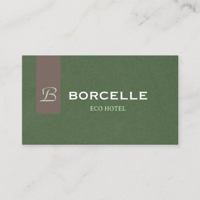Professional Business Card in Elegant Olive Green  Visitkort (Framsida)
