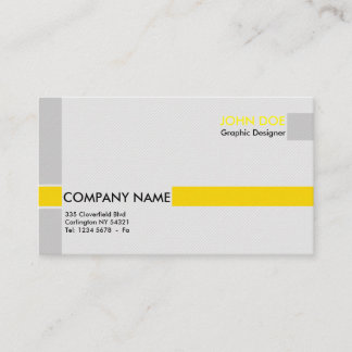 Professional business card in gray and yellow visitkort