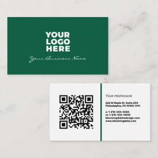 Professional Business Card with QR Code & Logo Visitkort