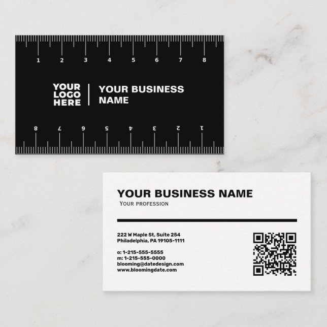 Professional Business Card with Ruler (cm) Visitkort (Fram/baksida)
