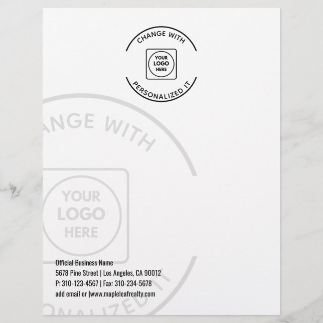 Professional Business Logo Watermark letterhead Brevhuvud (Framsida)