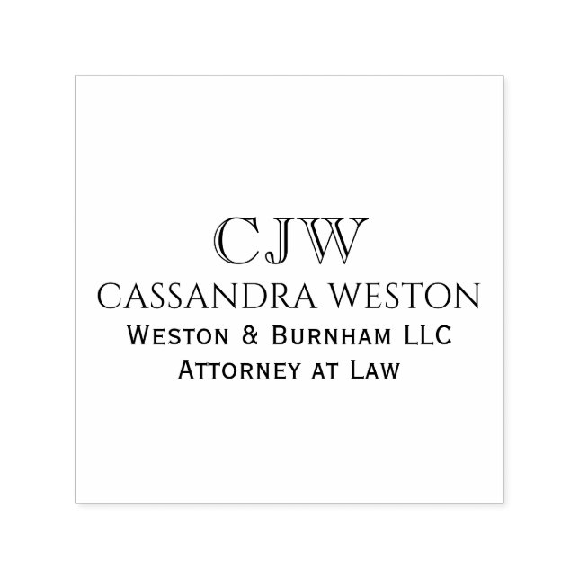 Professional Business Name Title Initials #2 Självfärgande Stämpel (Design)