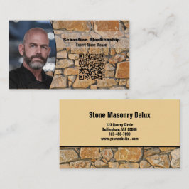 Professional Business Photo Stone Wall & QR Code Visitkort
