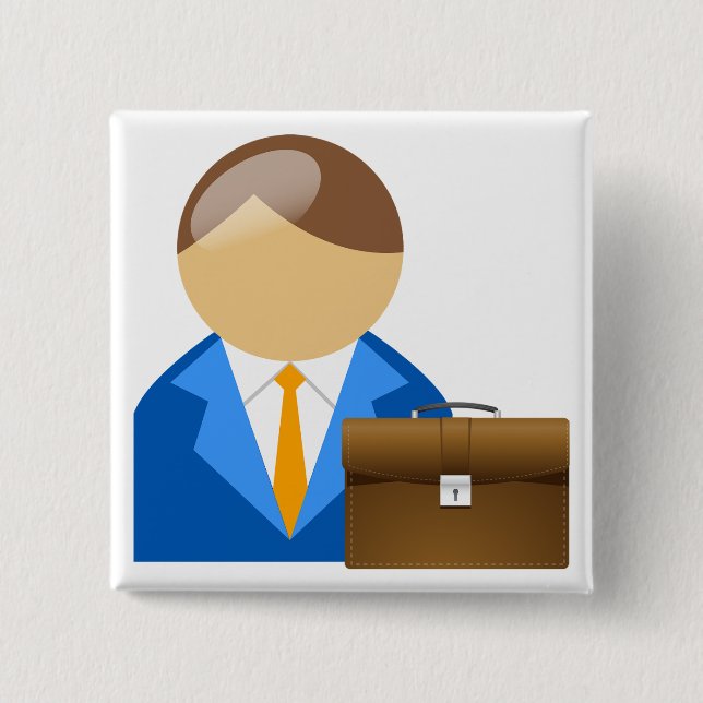 Professional Businessman Icon with Briefcase Knapp (Framsida)