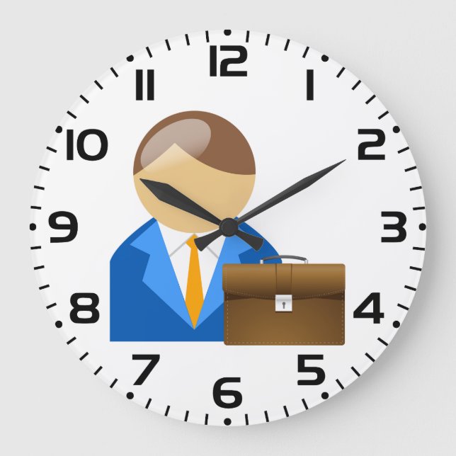 Professional Businessman Icon with Briefcase Stor Klocka (Framsida)