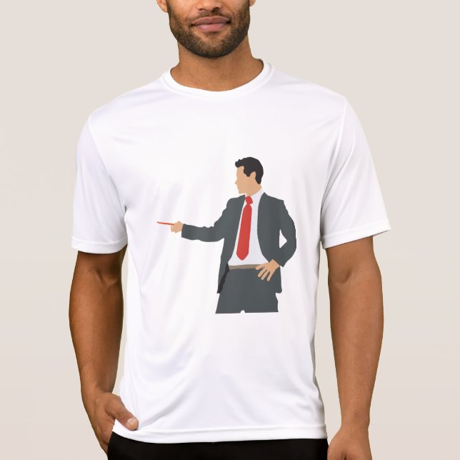 Professional Businessman in Suit with Pointer T Shirt (Framsida)