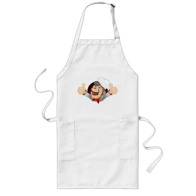Professional Cartoon Chef Cooking Apron Långt Förkläde (Framsidan)