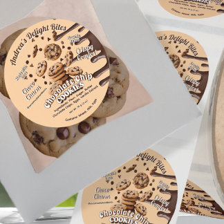 Professional Chocolate Chip Cookies Custom Label Runt Klistermärke