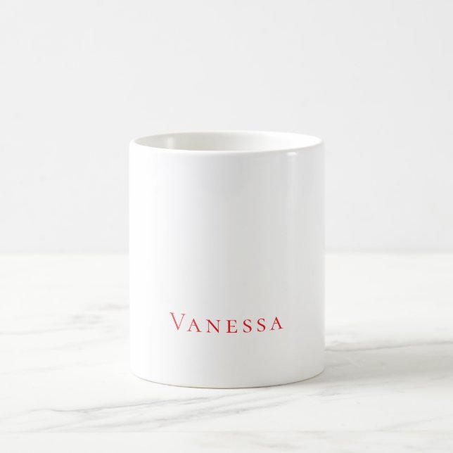 Professional classical font own name custom red kaffemugg (Center)