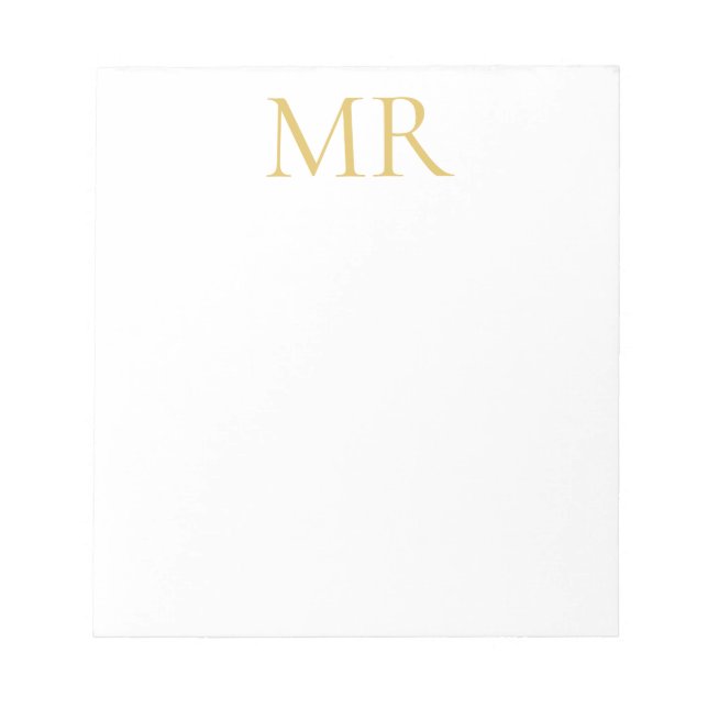 Professional Classical Monogram Minimalist Plain Anteckningsblock (Framsida)