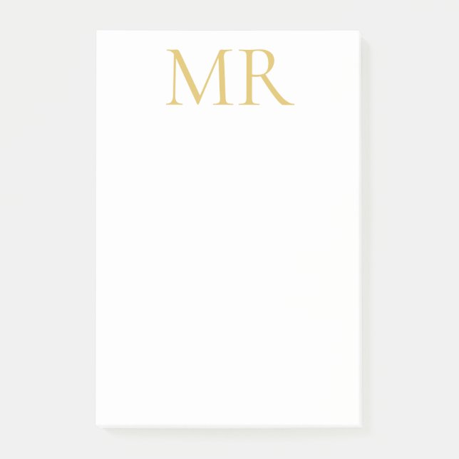 Professional Classical Monogram Minimalist Plain Post-it Block (Framsida)