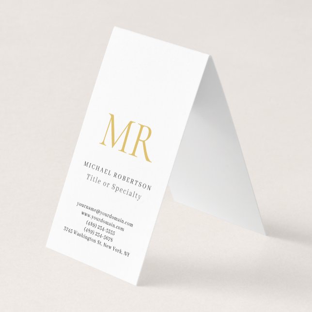 Professional Classical Monogram Minimalist Plain Visitkort (Framsida)