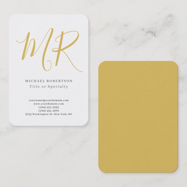 Professional Classical Monogram Minimalist Plain Visitkort (Fram/baksida)