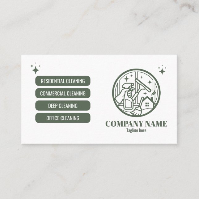 Professional Cleaning Service Business Card Visitkort (Framsida)