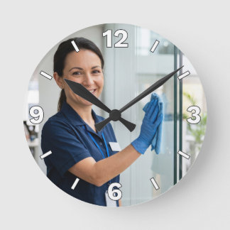 Professional Cleaning Service Window Decor Rund Klocka