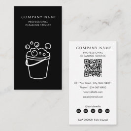 Professional Cleaning Services Logo Modern Black Visitkort