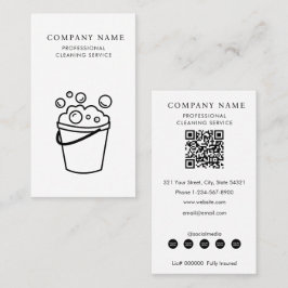 Professional Cleaning Services Logo Modern White Visitkort