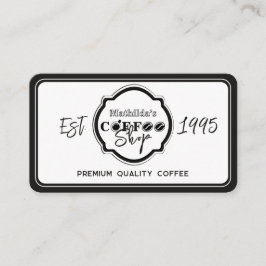 Professional Coffee Shop Personalized Logo white  Visitkort