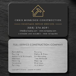 Professional Construction Tradesman Visitkort