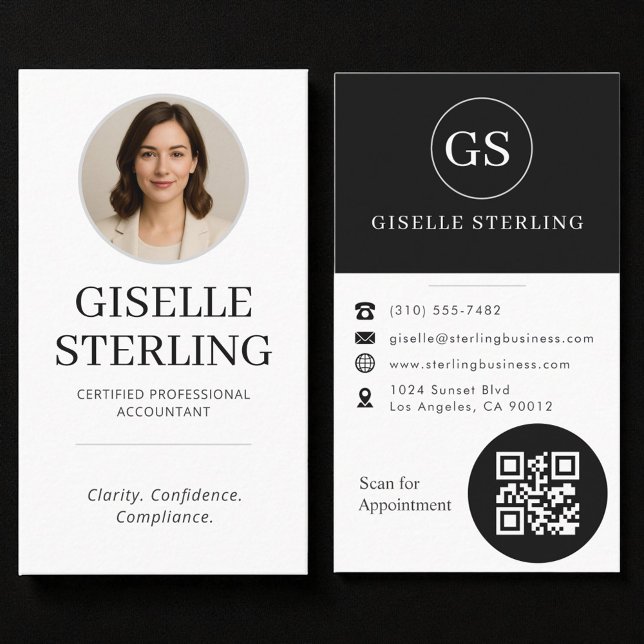 Professional CPA Accountant Photo QR Code Visitkort (Skapare uppladdad)