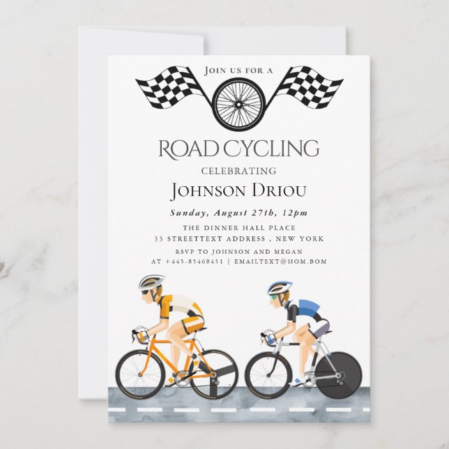Professional Cycling Race Sports Invitation Inbjudningar (Framsida)
