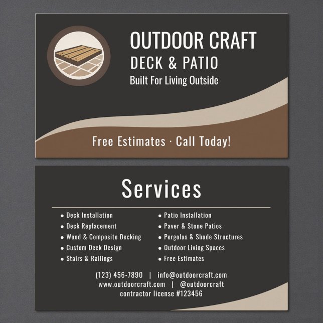 Professional Deck & Patio Installation Company Visitkort (Skapare uppladdad)