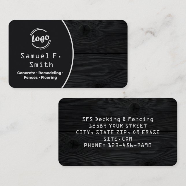 Professional Decking and Fencing Visitkort (Fram/baksida)