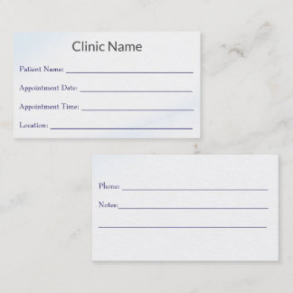Professional Doctor Appointment Reminder Card Tidsbeställning Kort
