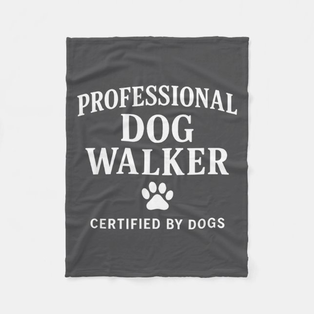 Professional Dog Walker - Certified By Dogs Gift  Fleecefilt (Framsidan)