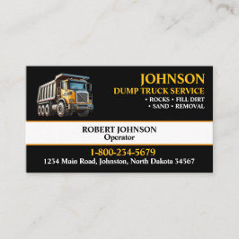 Professional Dump Truck Service Visitkort